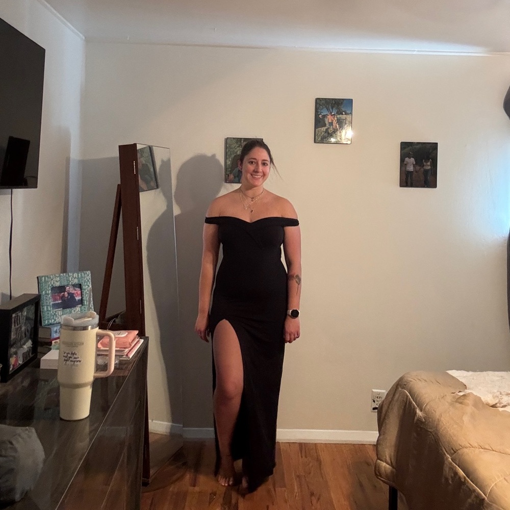 Elegant Black Off-Shoulder Gown